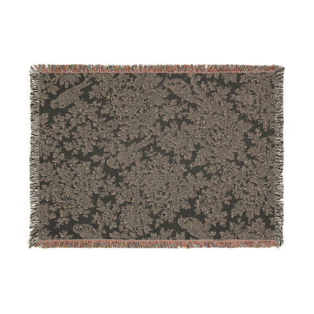 Blue Floral Pattern Woven Blanket | Decorative Throw