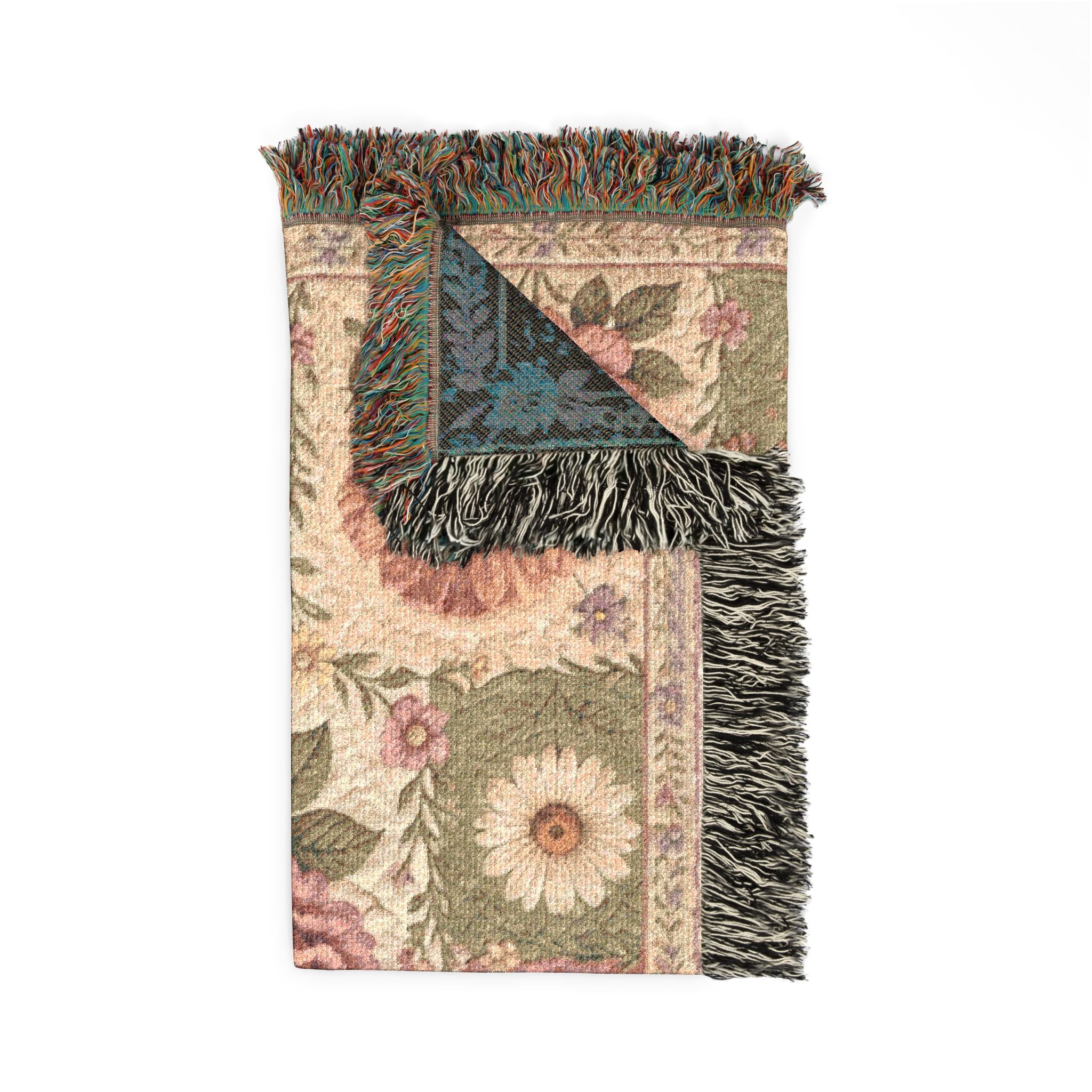 Floral Patchwork Woven Blanket
