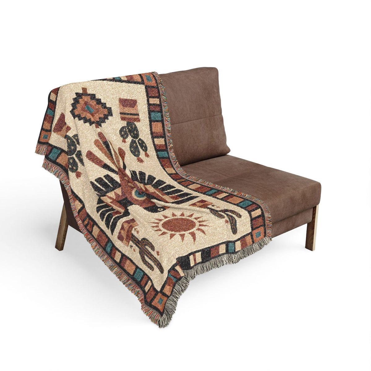 Southwestern Thunderbird Woven Blanket | Native Pattern Throw