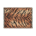 Tiger Stripe Pattern Woven Blanket | Animal Print Throw