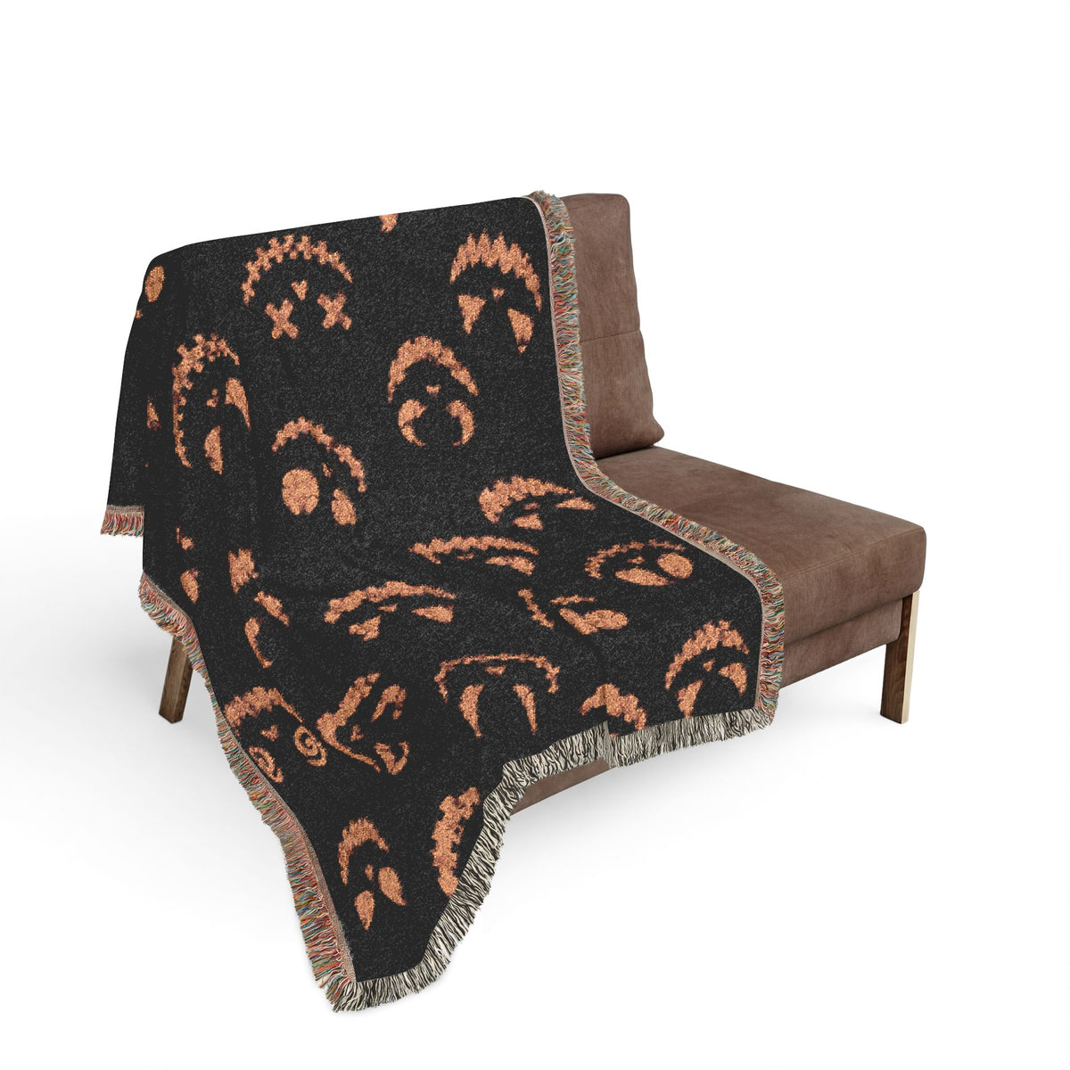 Halloween Face Pattern Woven Blanket | Pumpkin smiles, Cozy Throw
