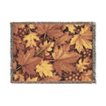 Autumn Leaves Woven Blanket | Fall Leaf Throw, Cozy Harvest Tapestry