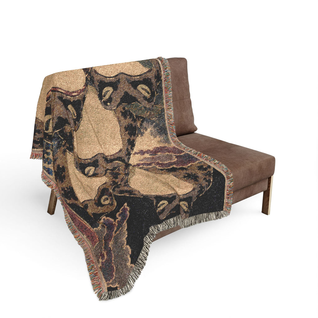 Abstract Floral Paisley Woven Blanket | Vintage Boho Tapestry Throw