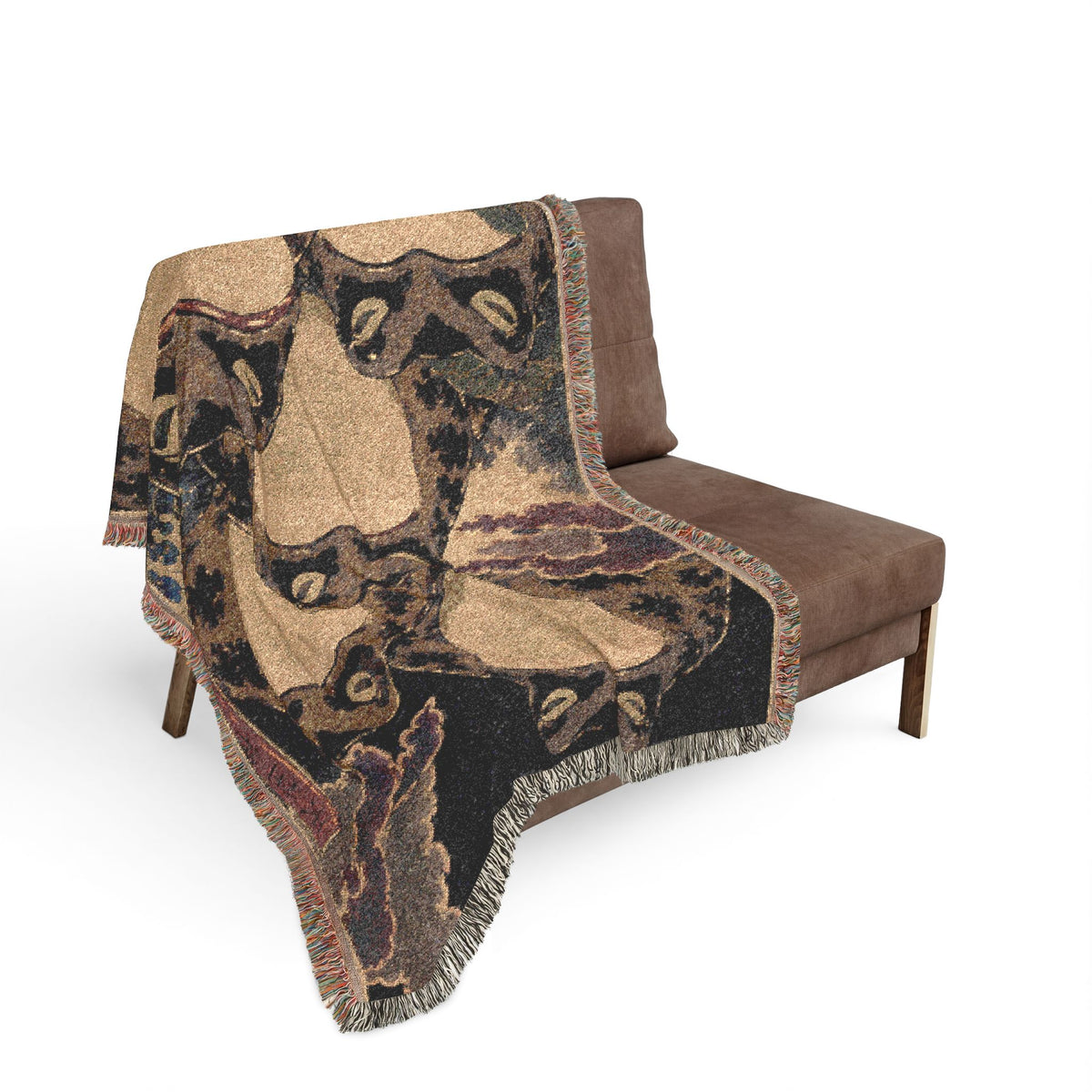 Abstract Floral Paisley Woven Blanket | Vintage Boho Tapestry Throw