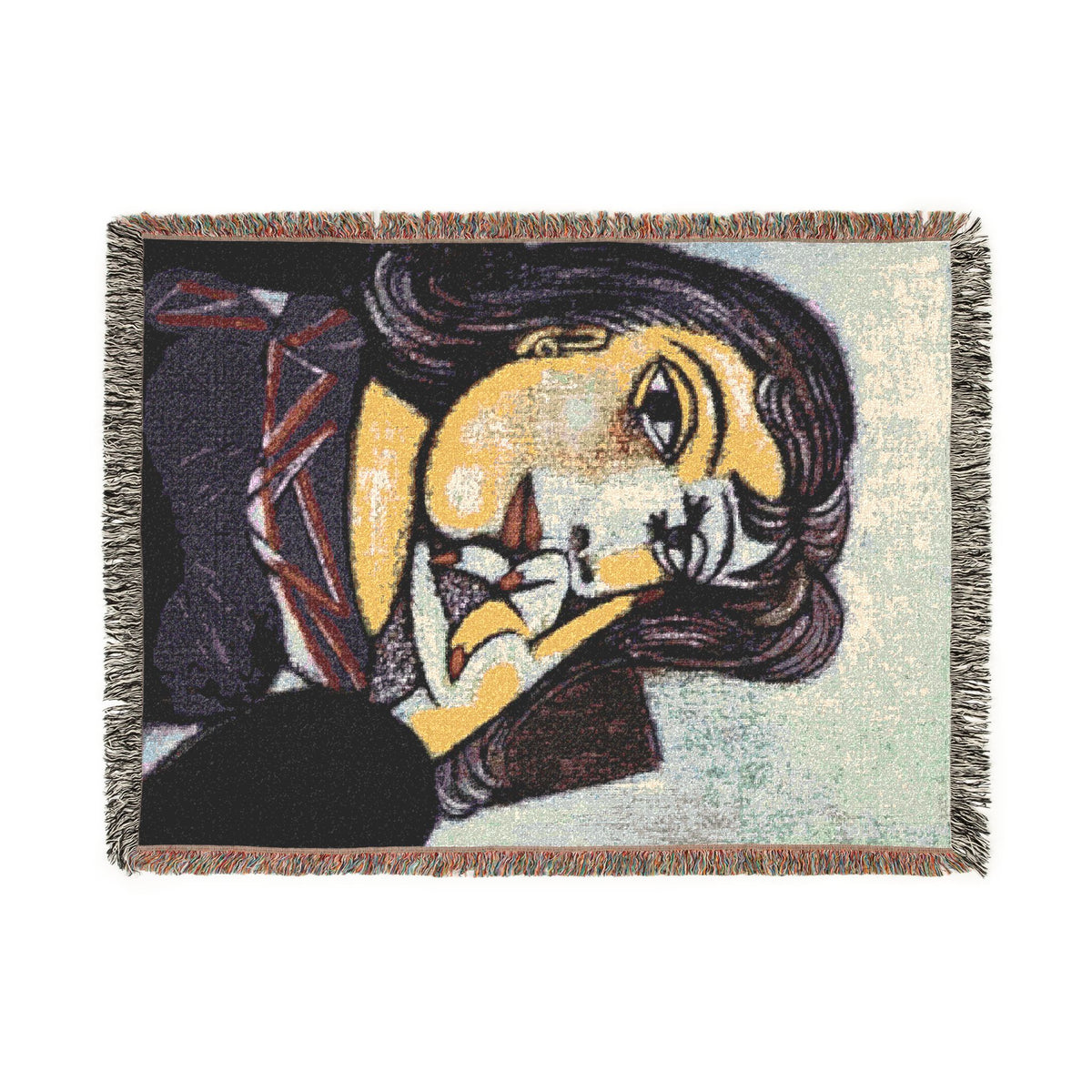 Dogs Playing Poker Woven Blanket | Vintage Poker Night Throw