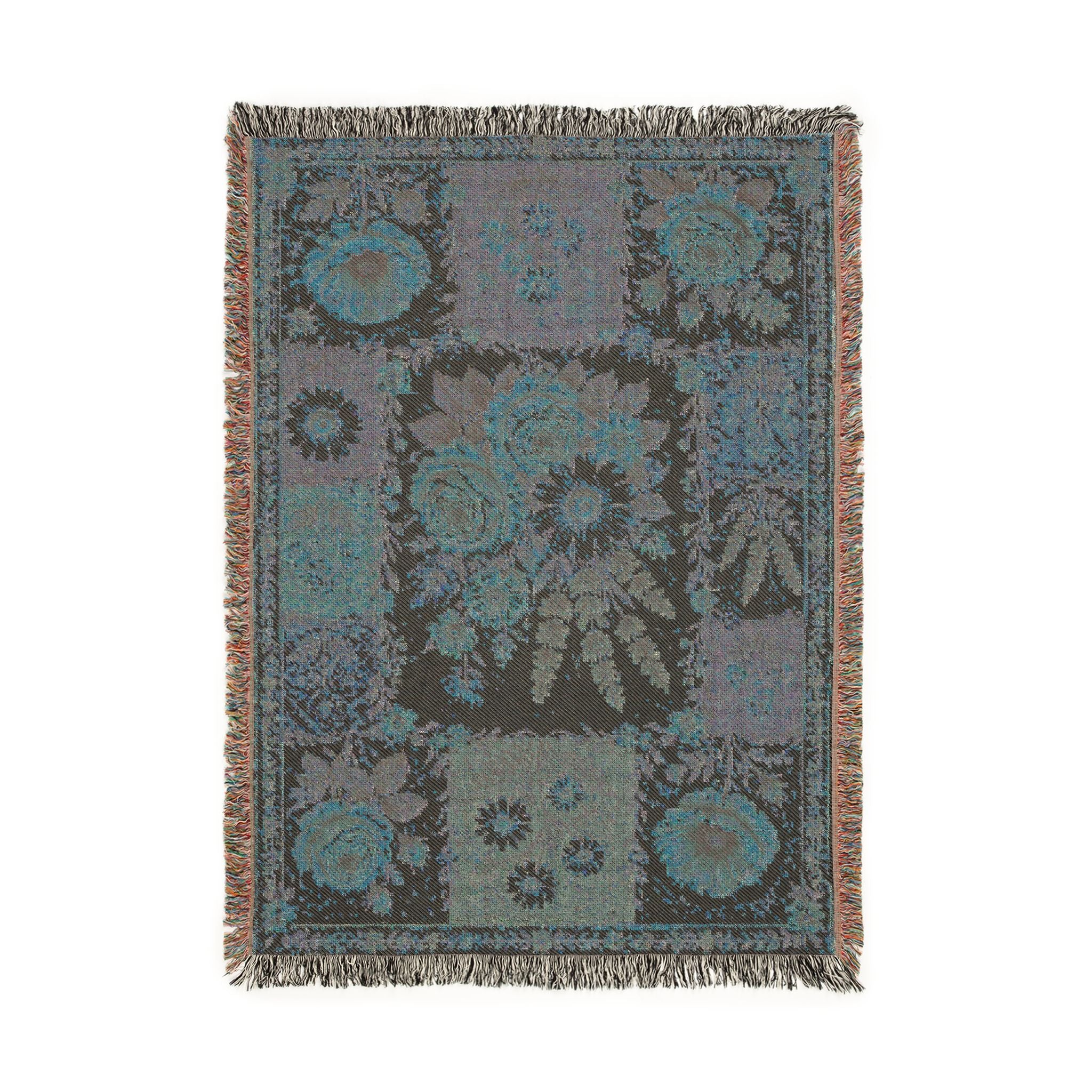 Floral Patchwork Woven Blanket