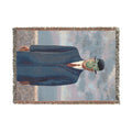 The Son of Man painting Woven Blanket | surreal René Magritte style throw