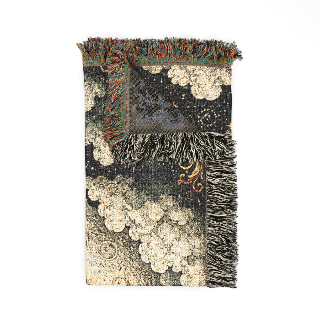 Sun and Moon Heart Tapestry Woven Blanket | Celestial Sun Moon Throw