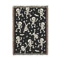 Dancing Skeletons Woven Blanket | Halloween Night Skull Pattern