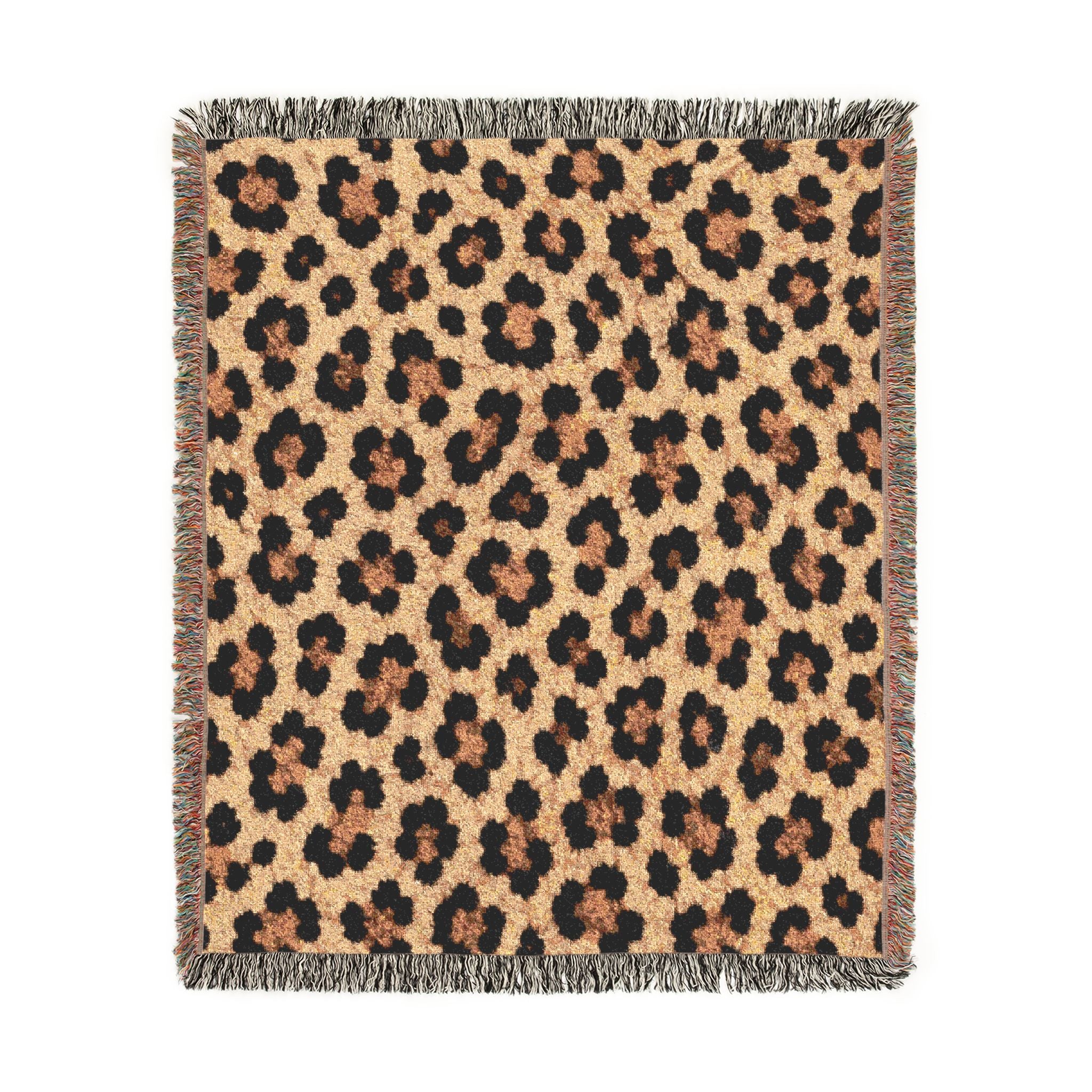 Leopard Print Woven Blanket | Animal Print Throw