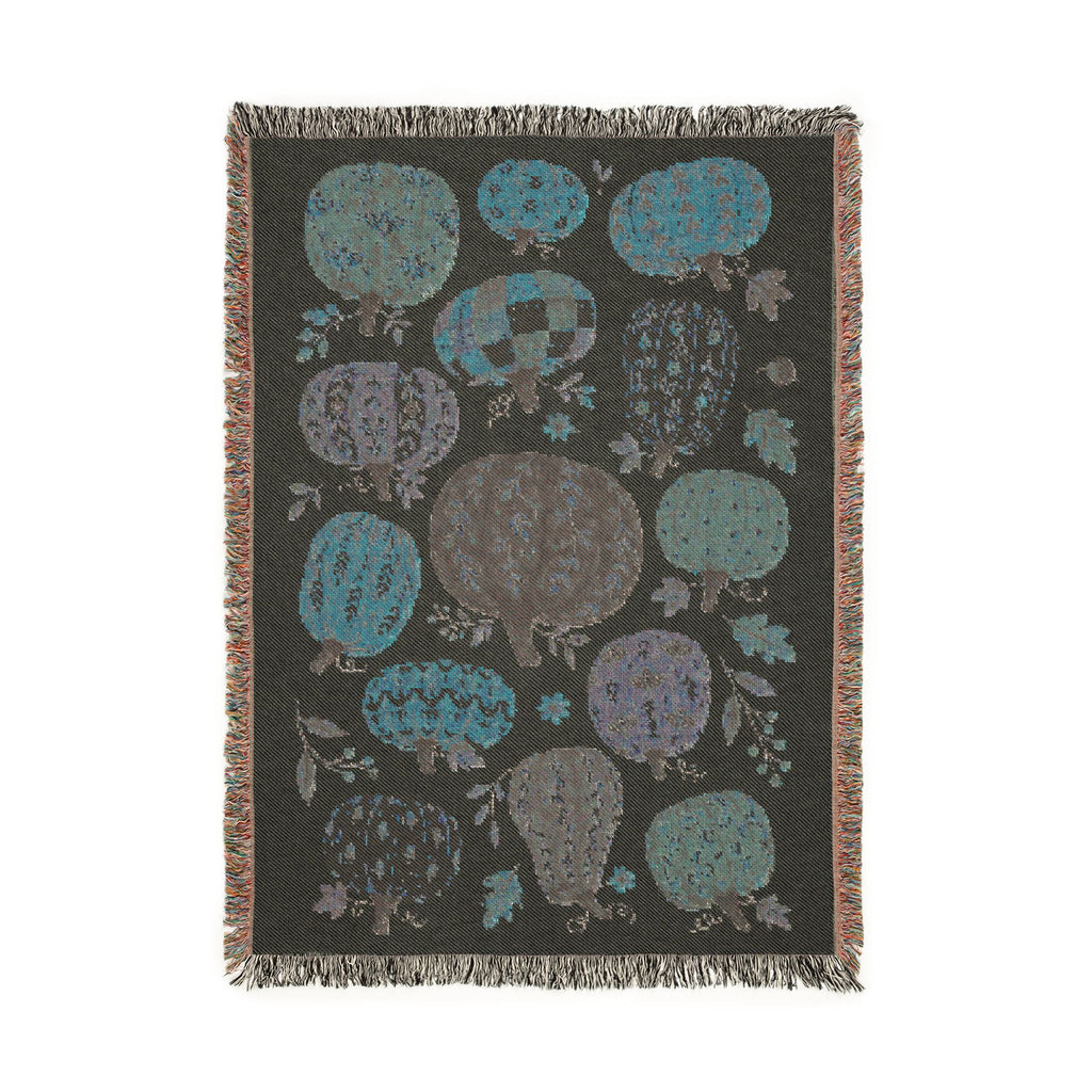 Patchwork Pumpkins Woven Blanket | Fall Harvest Throw