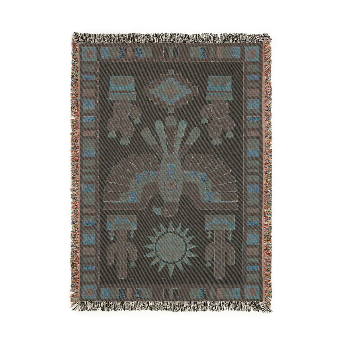 Southwestern Thunderbird Woven Blanket | Native Pattern Throw