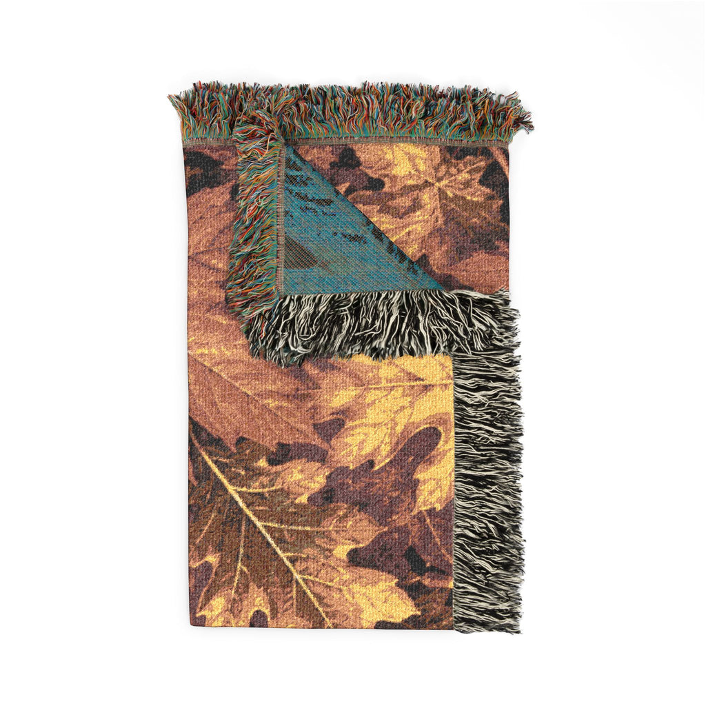 Woven Blanket — Autumn Leaves Throw Blanket (Fall Foliage Tapestry)