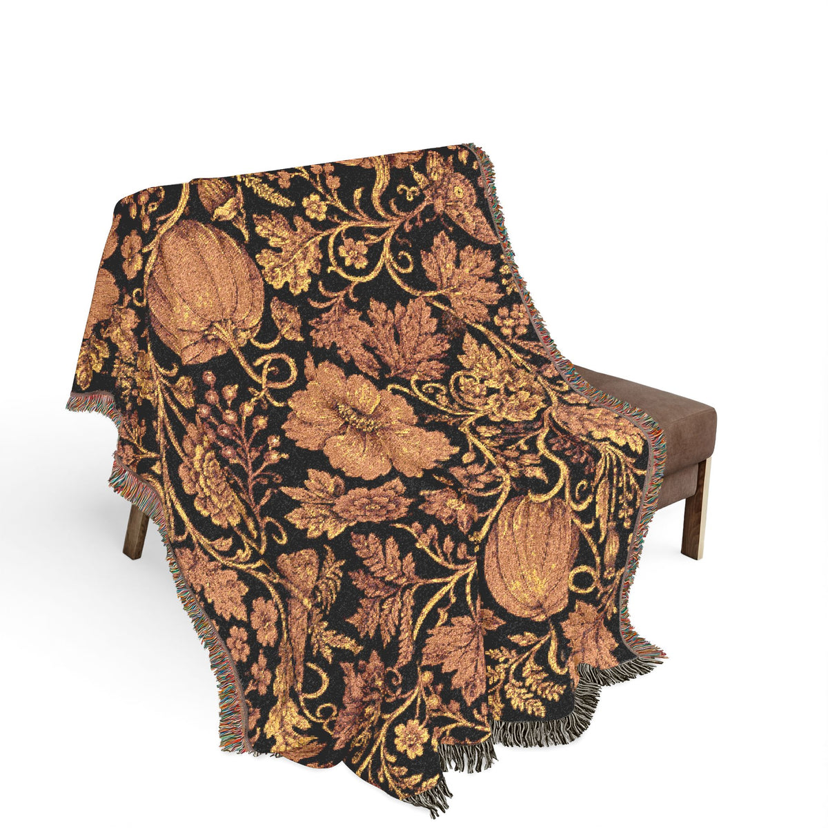 Vintage Floral Pattern Woven Blanket | Boho Floral Throw