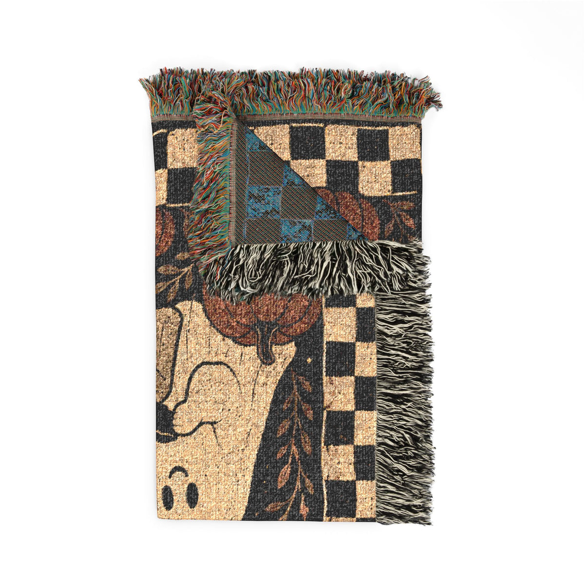 Boo Crew Woven Blanket | Ghosts Moon Checkerboard Halloween Throw