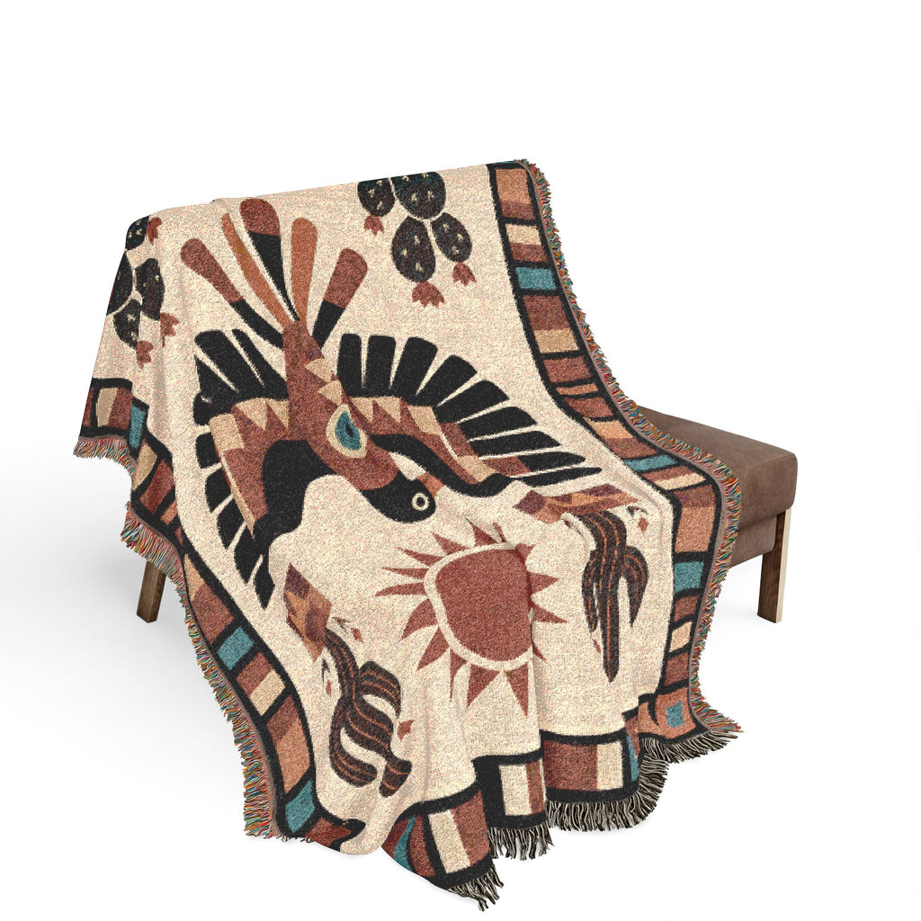Southwestern Thunderbird Woven Blanket | Native Pattern Throw