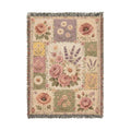 Vintage Floral Patchwork Woven Blanket | Tapestry Throw