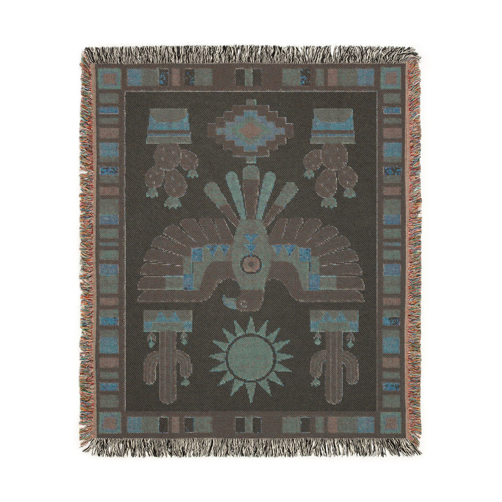 Southwestern Thunderbird Woven Blanket | Native Pattern Throw