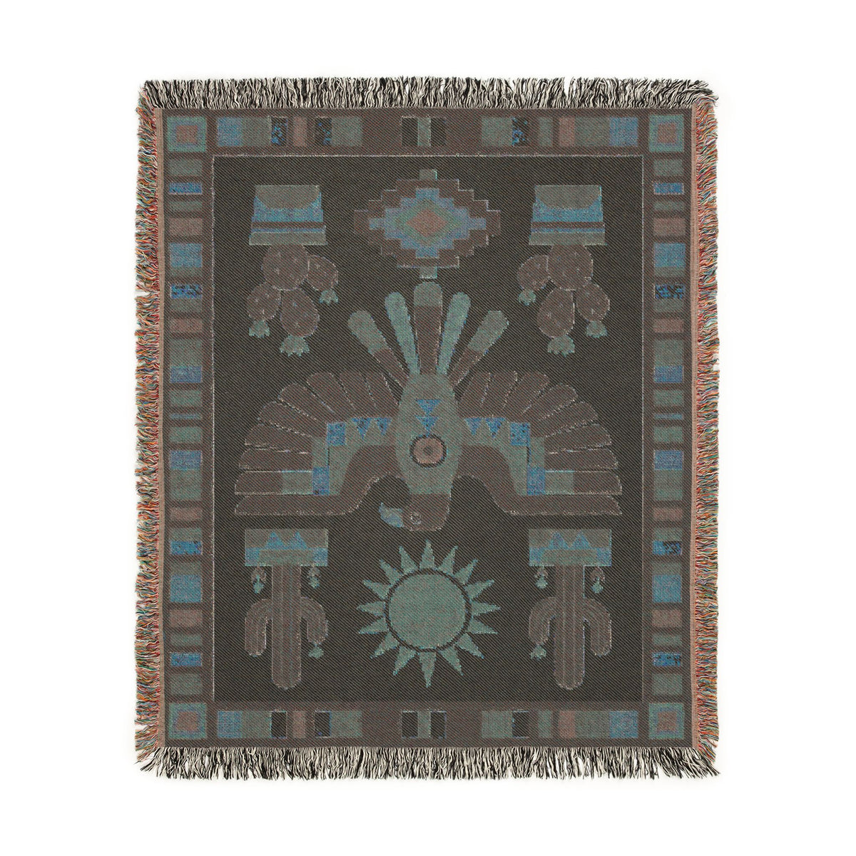 Southwestern Thunderbird Woven Blanket | Native Pattern Throw