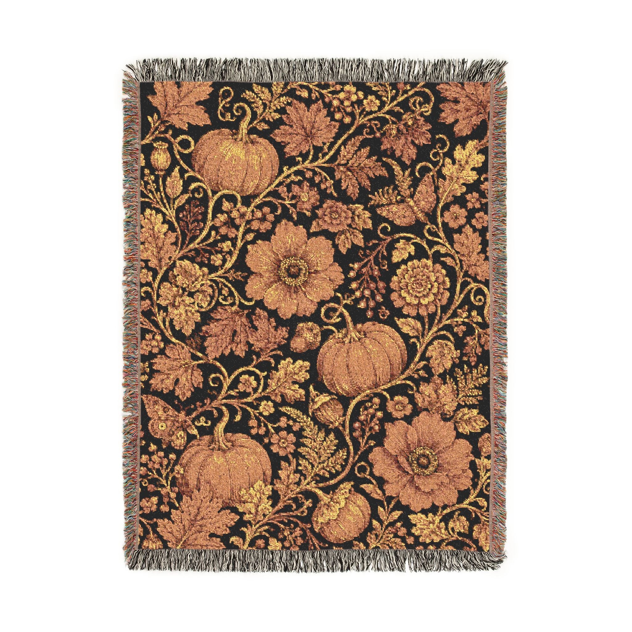 Vintage Floral Pattern Woven Blanket | Boho Floral Throw