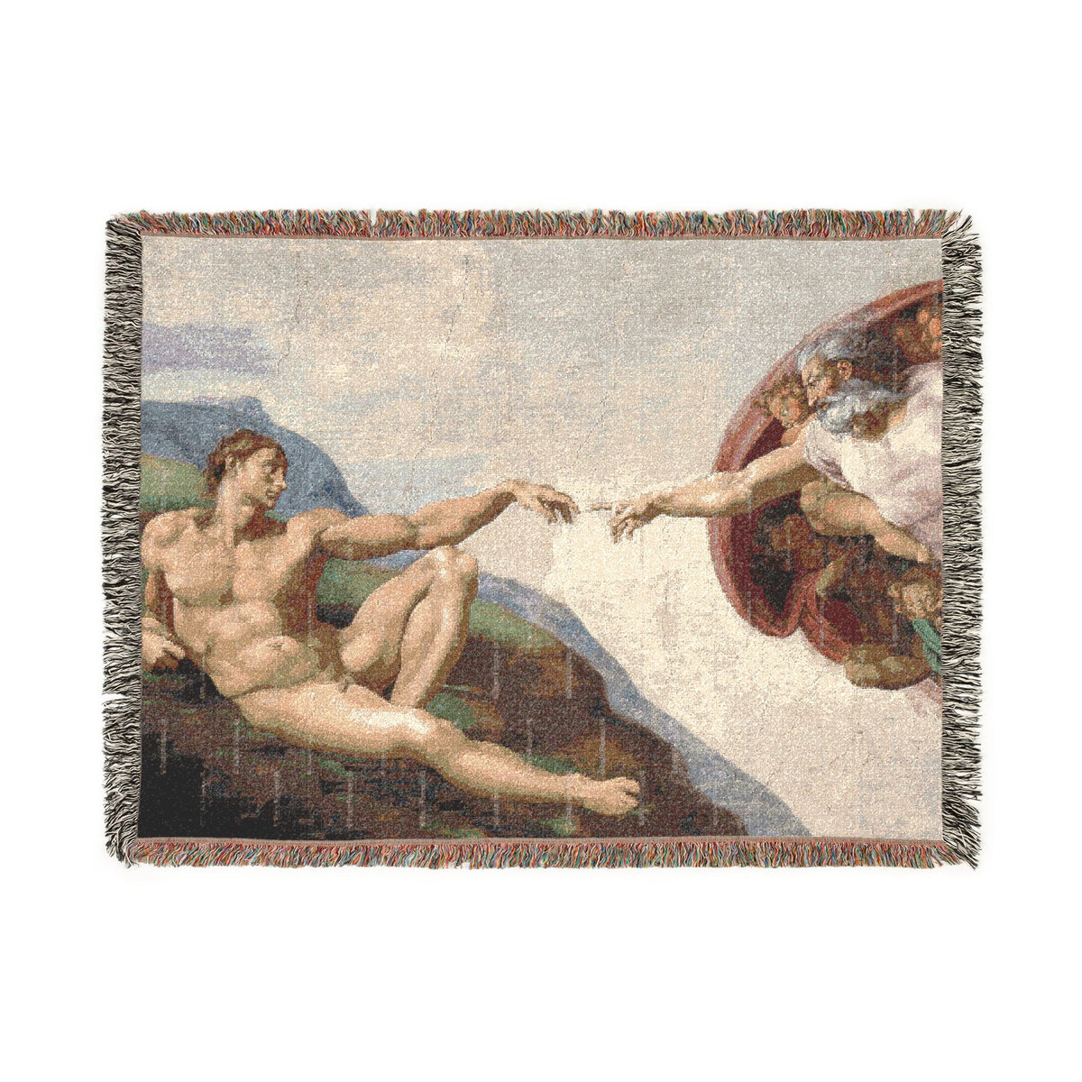 Creation of Adam Woven Blanket | Renaissance Art Tapestry Throw
