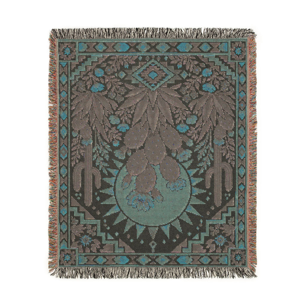 Desert Cactus Sun Woven Blanket | Southwestern Throw