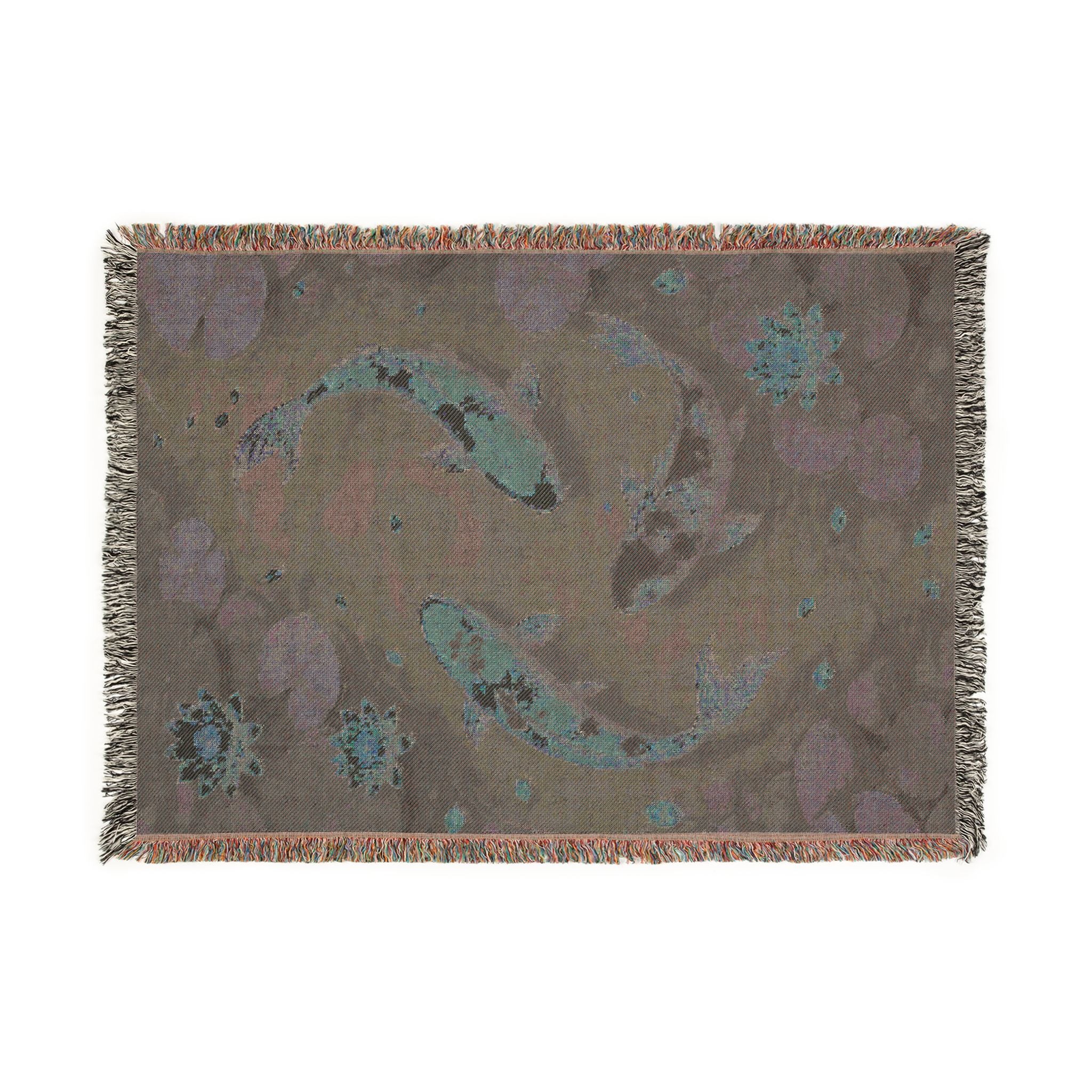 Koi Pond Woven Throw Blanket