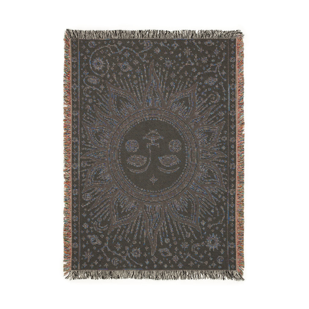Celestial Sun and Moon Woven Blanket | Boho Tapestry Throw