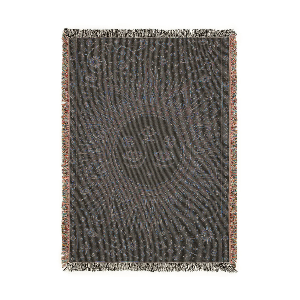 Celestial Sun and Moon Woven Blanket | Boho Tapestry Throw