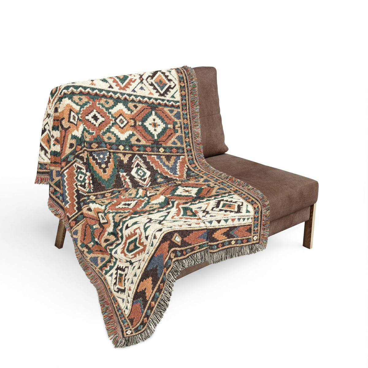 Southwestern Geometric Woven Blanket | Aztec Pattern Throw, Rustic Home Decor