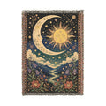 Sun and Moon Tapestry Woven Blanket | Celestial Boho Throw
