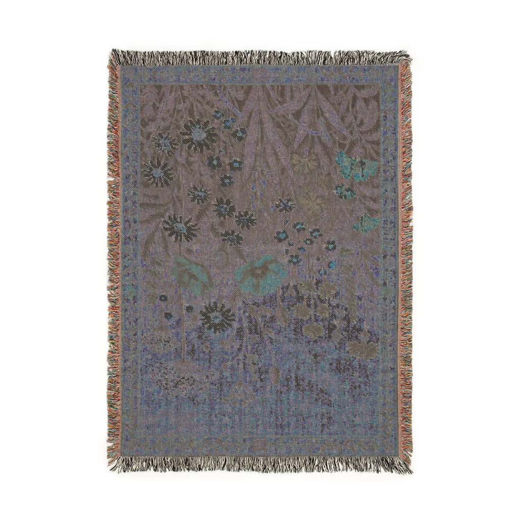 Woven Blanket — Vintage Floral Tapestry Throw